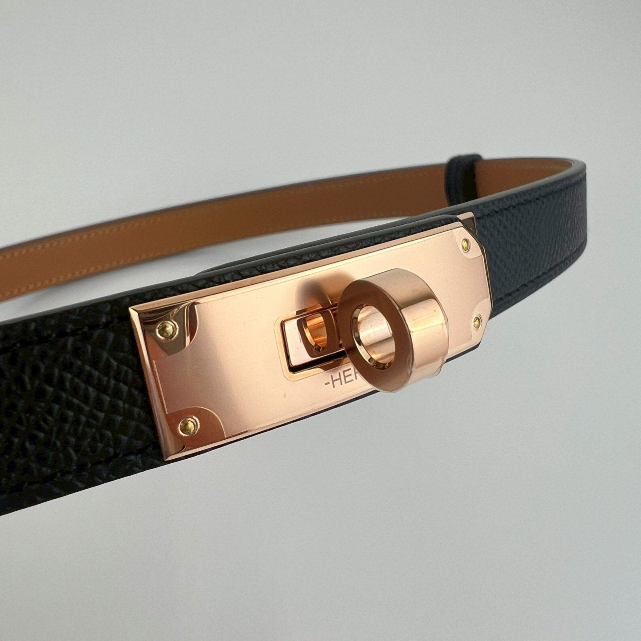 Belt kelly 18 ケリー ベルト18 Black ブラック RGHW ピンクゴールド金具 Epsom エプソン Stamp-W W刻印