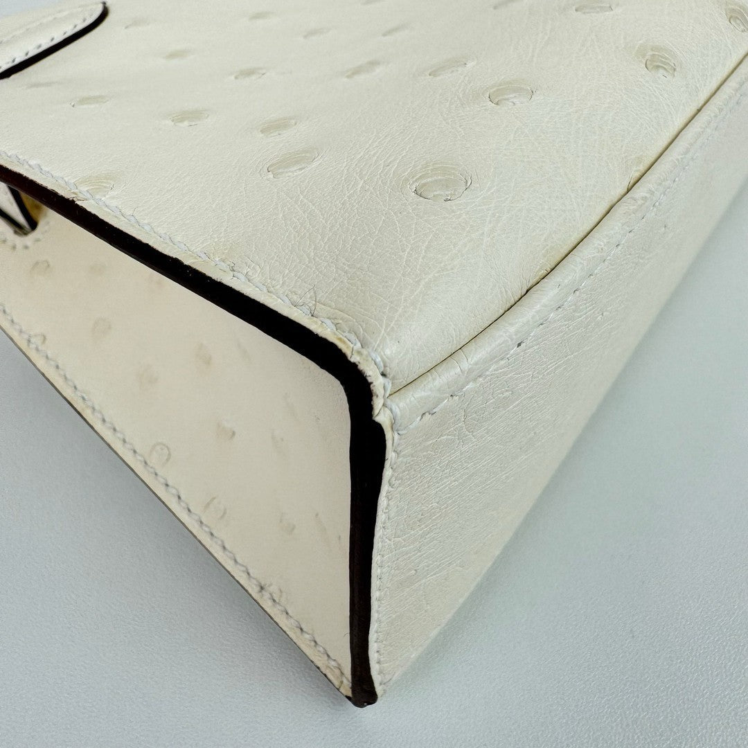 Kelly pochette ケリーポシェット Nata ナタ Ostrich オーストリッチ GHW ゴールド金具 Stamp-B B刻印