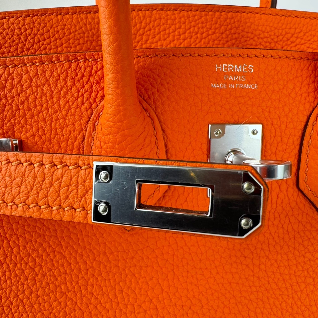 Birkin25 バーキン25 Orange minimum オレンジミニマム PHW シルバー金具 Togo トゴ Stamp-B B刻印