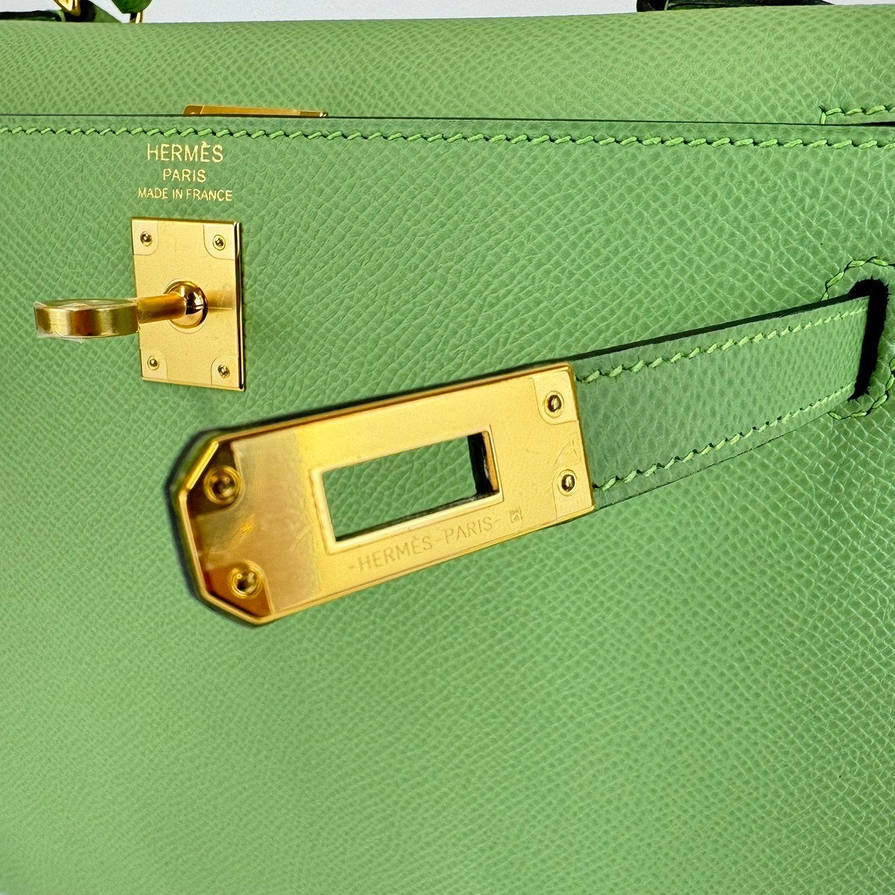 Kelly25 ケリー25 Vert Criquet ヴェールクリケット Epsom エプソン GHW ゴールド金具 Stamp-Y Y刻印