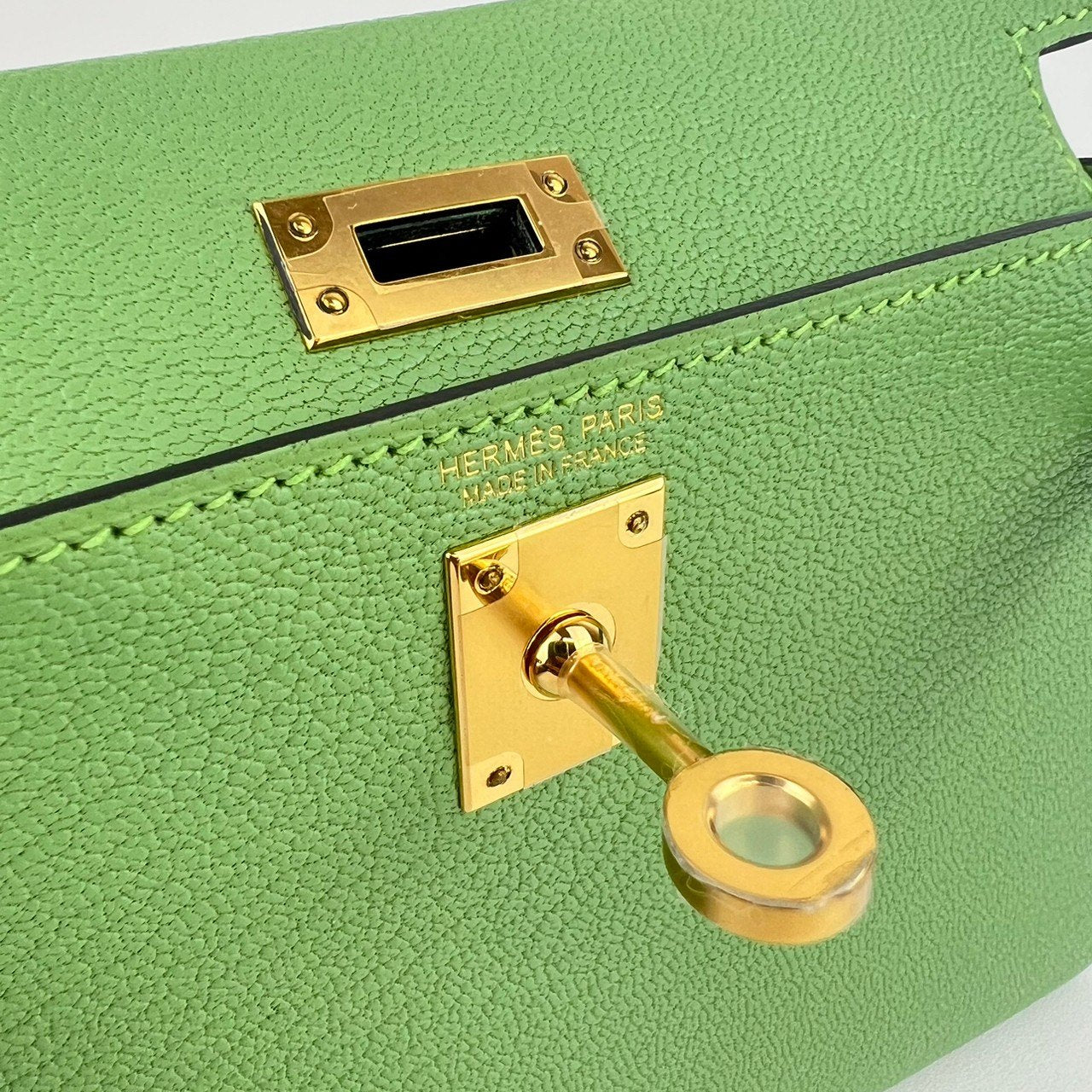 Mini kelly ミニケリー Vert criquet ヴェールクリケット GHW ゴールド金具 Chevre シェーブル Stamp-Z Z刻印