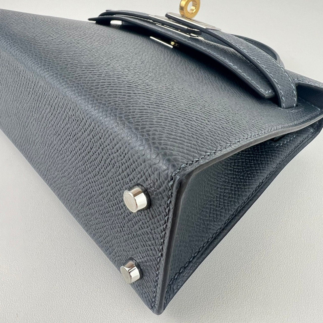 Mini kelly ミニケリー Gris misty グリミスティ electrum hardwear エレクトラム金具 Epsom エプソン Stamp-W W刻印