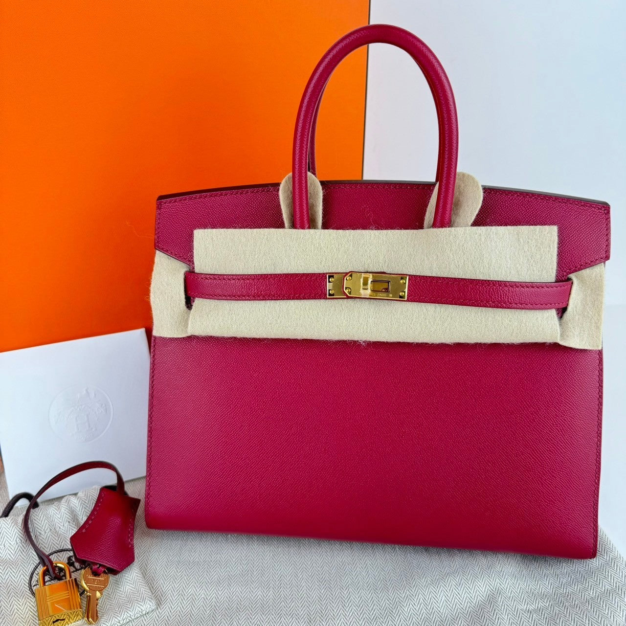 Birkin25 バーキン25 Ruby ルビー Madame マダム GHW ゴールド金具 Stamp-B B刻印
