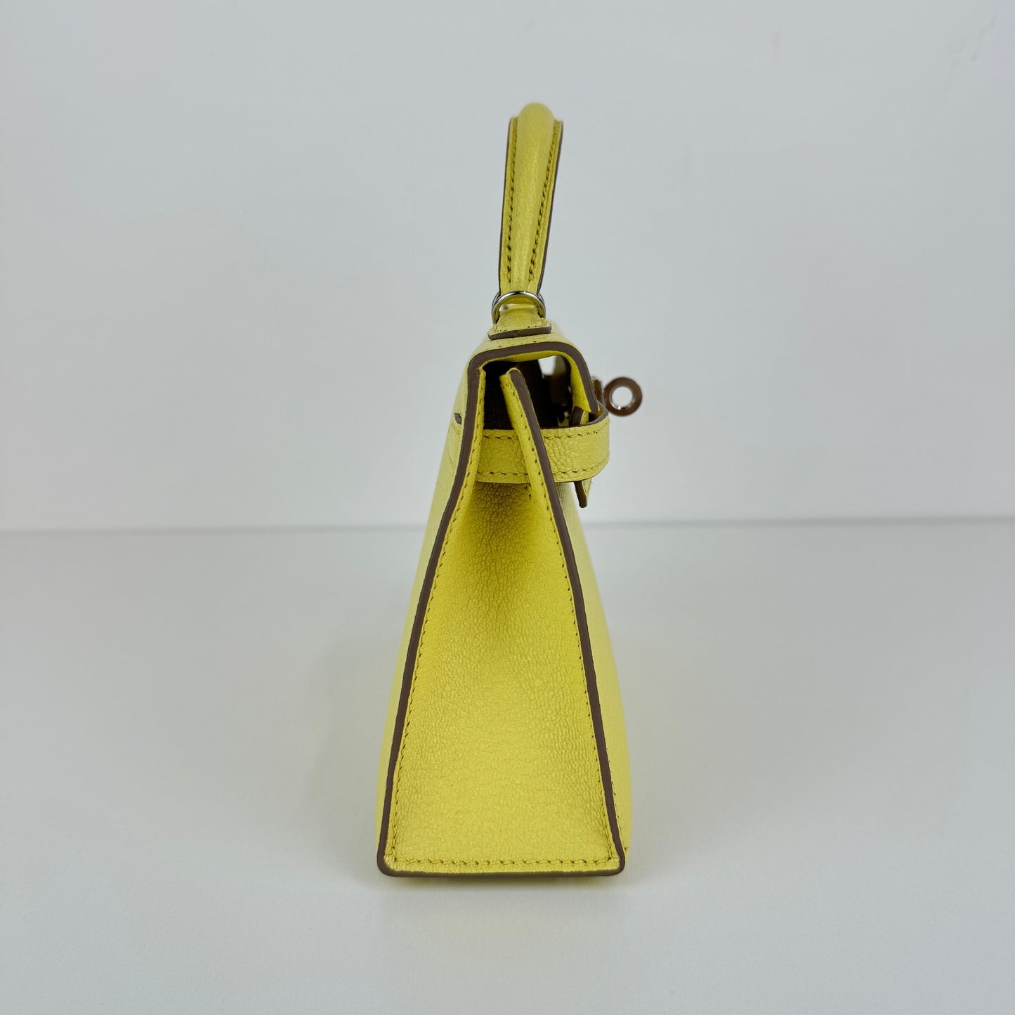 Mini kelly ミニケリー Limoncello リモンチェッロ PHW シルバー金具 Chevre シェーブル Stamp-B B刻印