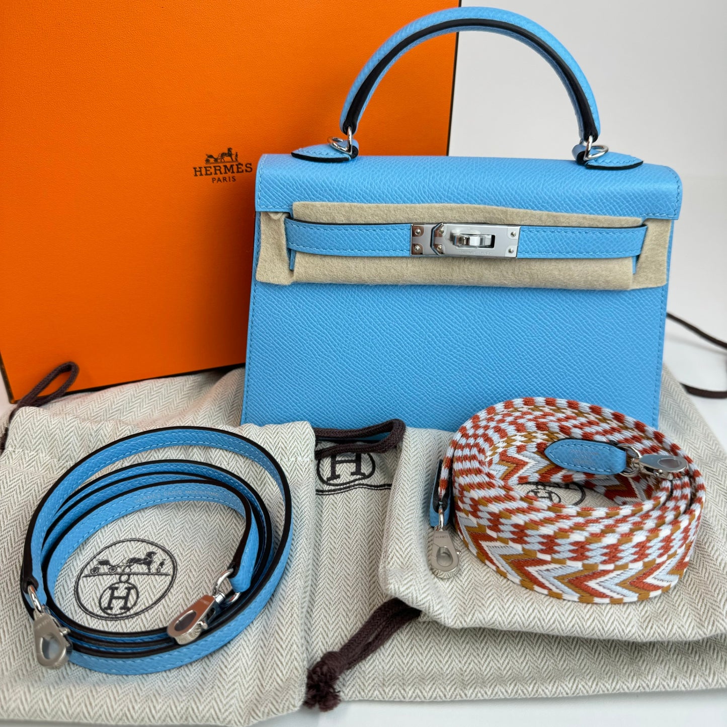 Mini kelly ミニケリー Celeste セレステ PHW シルバー金具 シルバー金具 Epsom エプソン Stamp-W W刻印