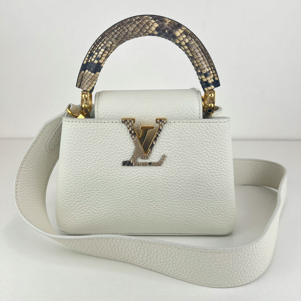 LOUIS VUITTON ルイヴィトン Capucines mini カプシーヌ ミニ ホワイト パイソン