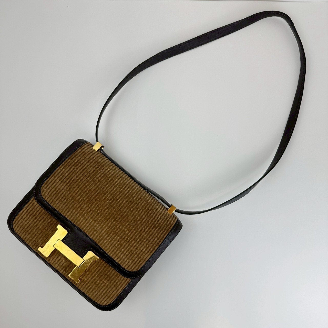 Constance 24 コンスタンス24 Corduroy/Swift コーデュロイ/スウィフト Tabac camel タバックキャメル GHW ゴールド金具 Stamp-D D刻印