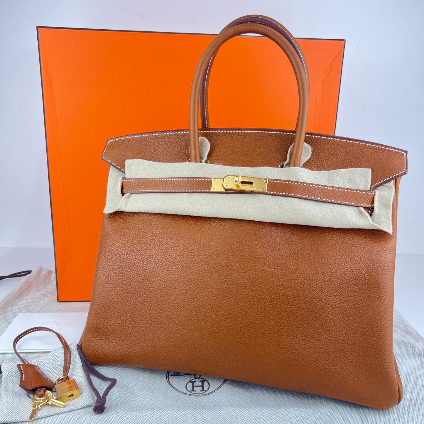 Birkin35 バーキン35 Gold ゴールド GHW ゴールド金具 Stamp-K K刻印 Veau Barenia バレニア