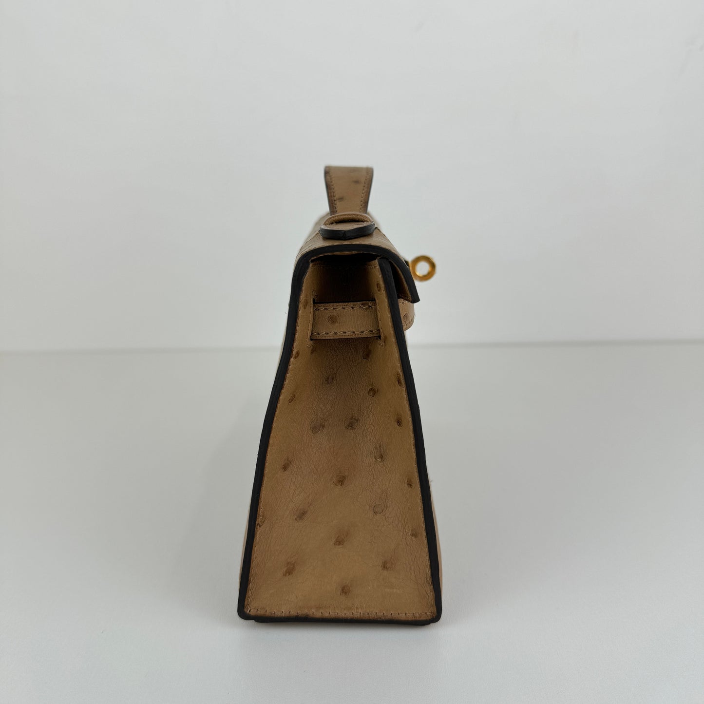 Kelly pochette ケリーポシェット Chai チャイ Ostrich オーストリッチ GHW ゴールド金具 Stamp-W W刻印