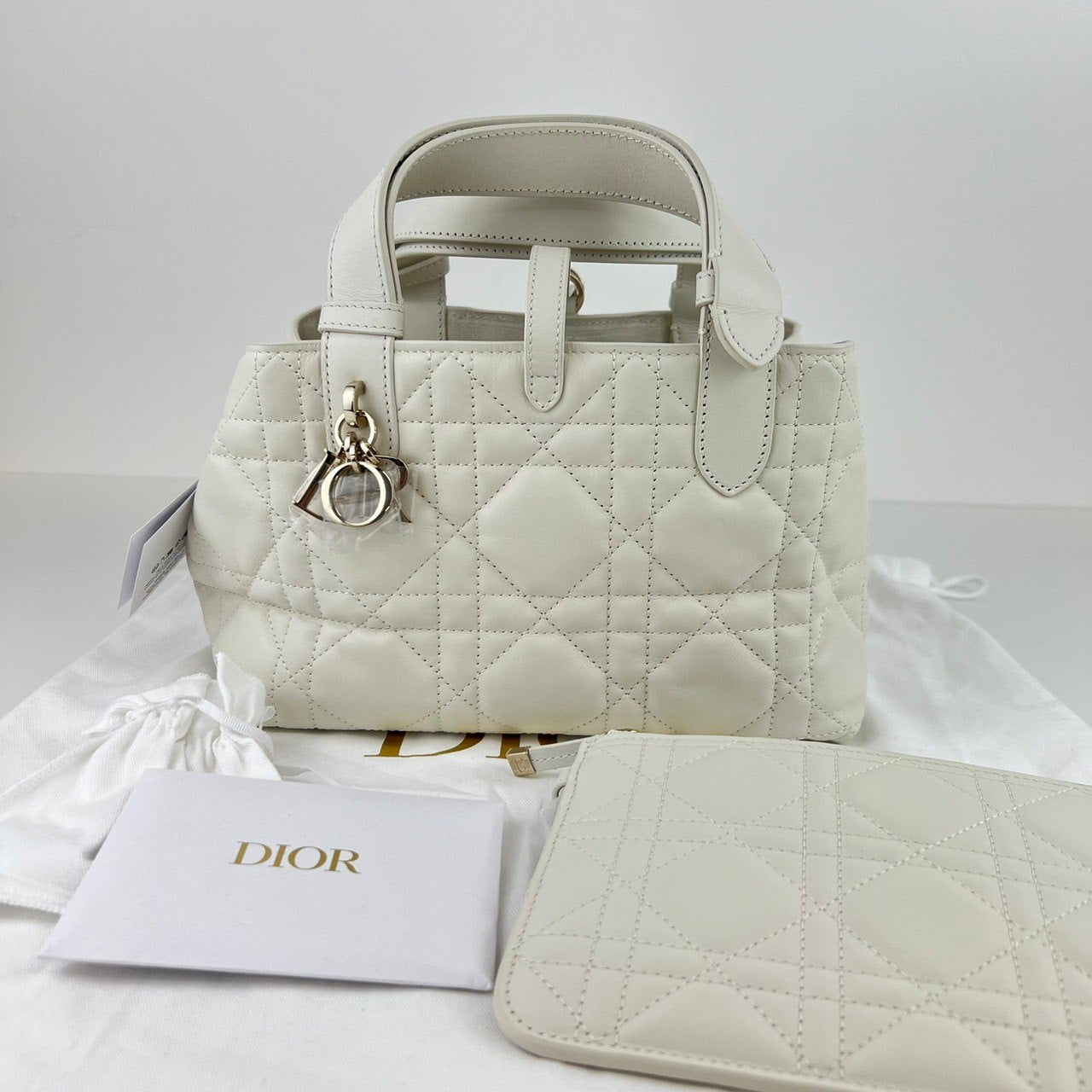 Toujours バッグ スモール White ホワイト GHW ゴールド金具 Calf