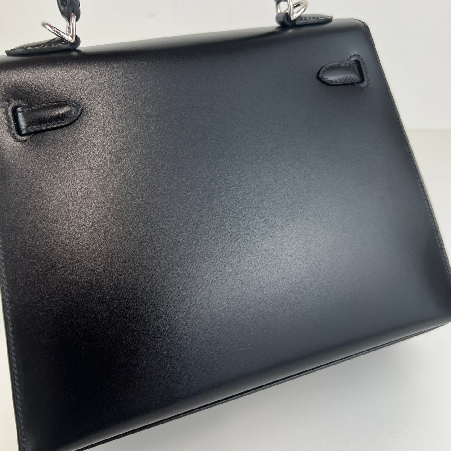 Hermès エルメス Kelly25 sellier ケリー25 セリエ Stamp-W W刻印 Box ボックス Black ブラック PHW シルバー金具