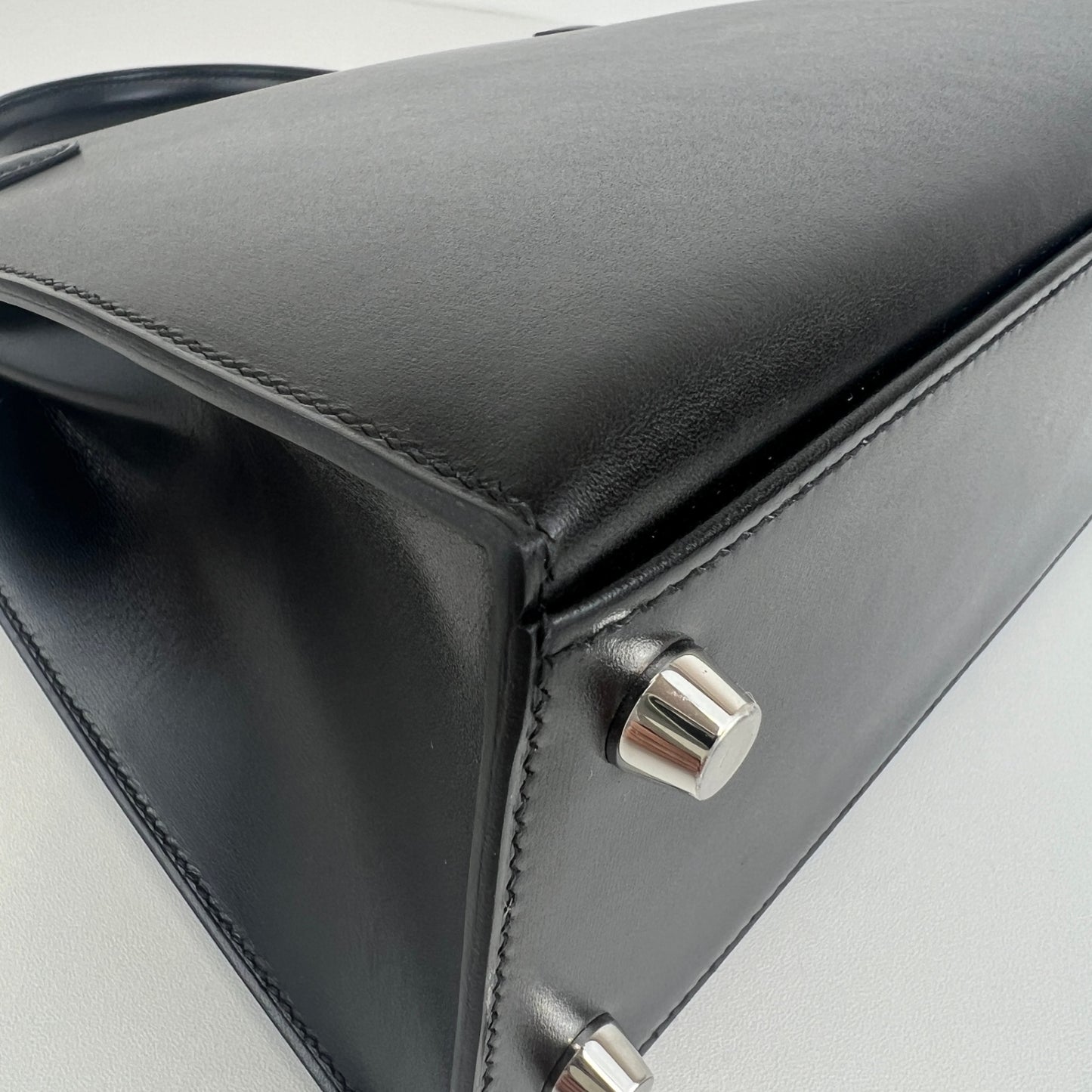 Hermès エルメス Kelly25 sellier ケリー25 セリエ Stamp-W W刻印 Box ボックス Black ブラック PHW シルバー金具