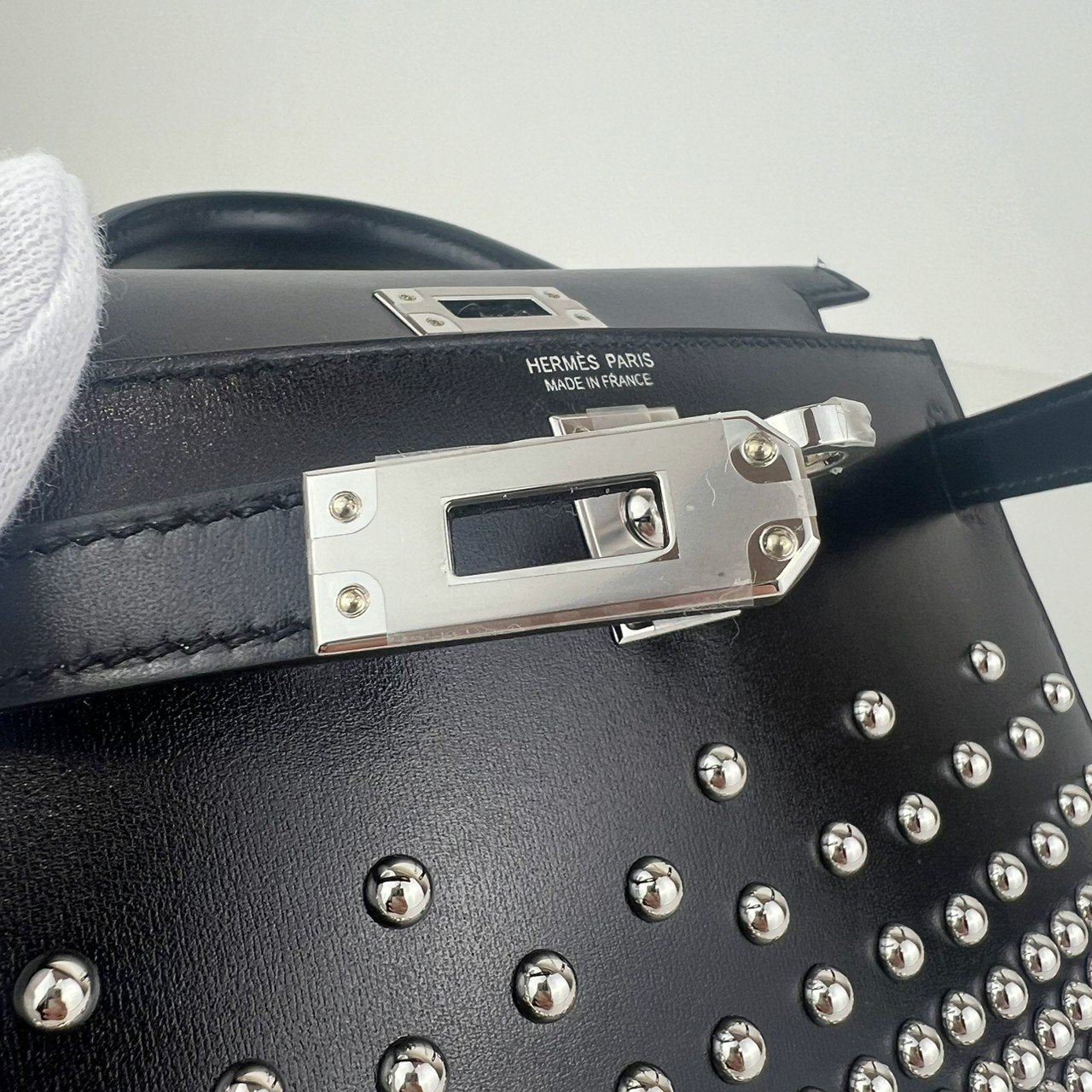 Mini kelly cloute ミニケリークローテ Black ブラック Box calf ボックスカーフ PHW シルバー金具 Stamp-B B刻印