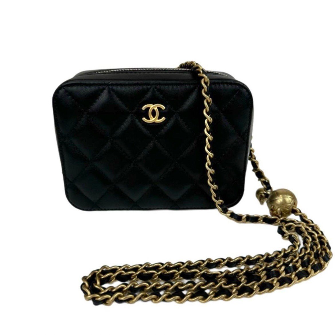 Mini Camera Bag ミニカメラバッグ Black ブラック GHW ゴールド金具 Lamb skin ラムスキン 31番台 レディースバッグ ショルダーバッグ