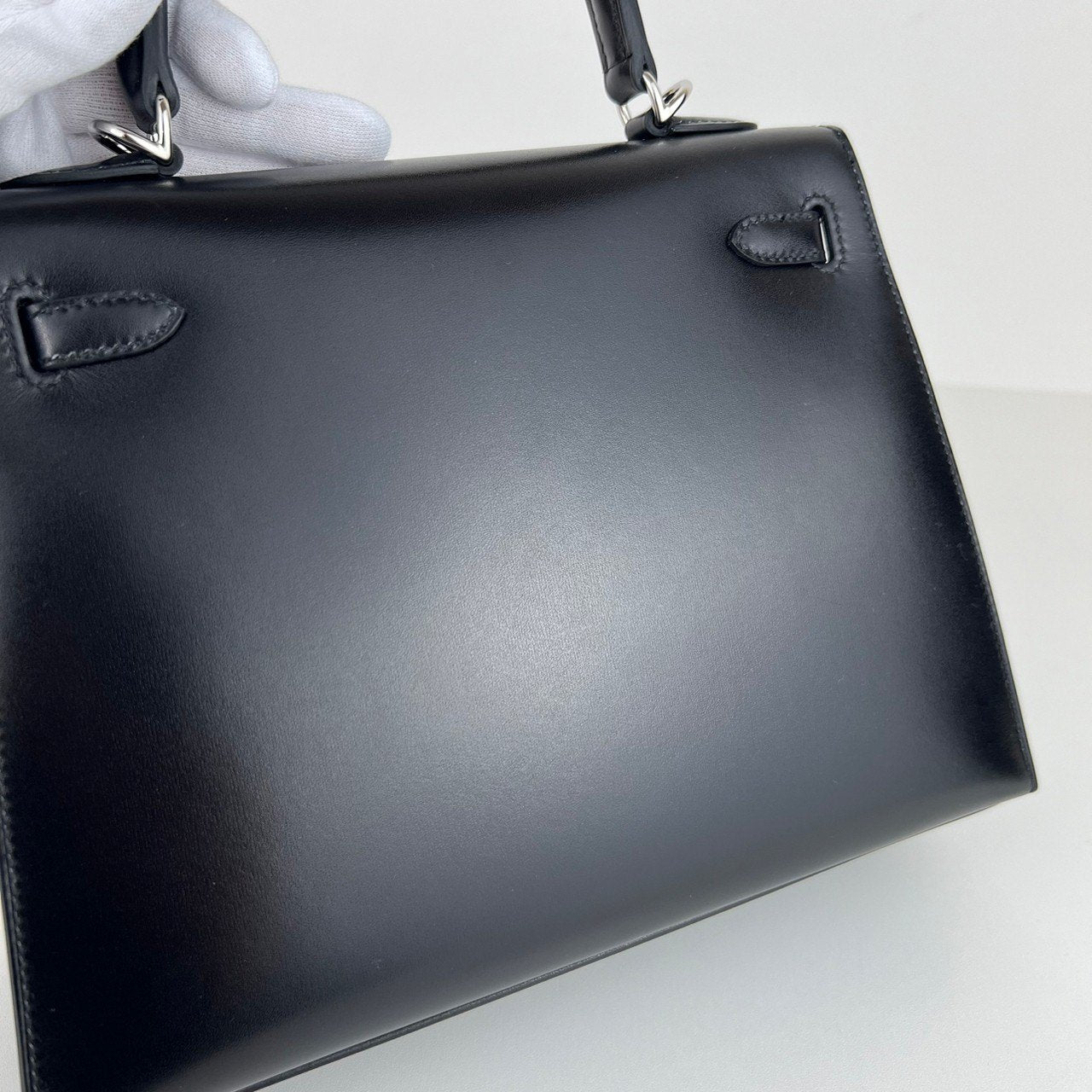 Kelly25 ケリー25 Black ブラック Boxcalf ボックスカーフ PHW シルバー金具 Stamp-W W刻印