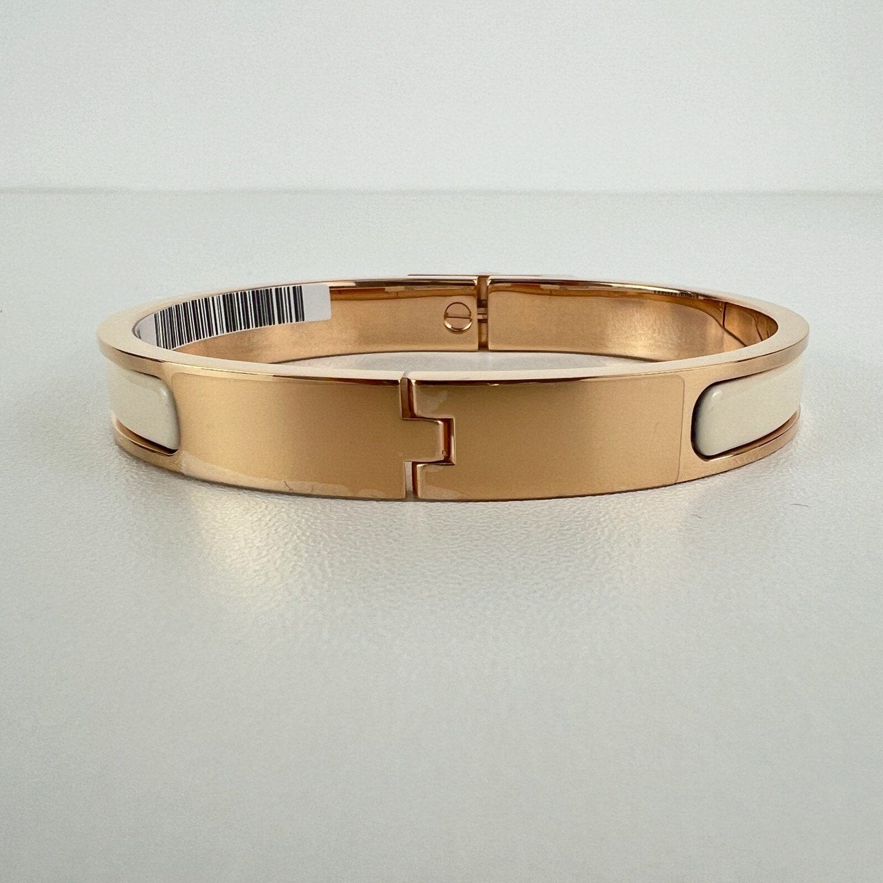 Hermès エルメス Mini Clic Kelly bracelet PM 200004F085PM ミニ クリック ケリー ブレスレット エナメルブレスレット ファン Creme / Rosegold :クリーム / ローズゴールド