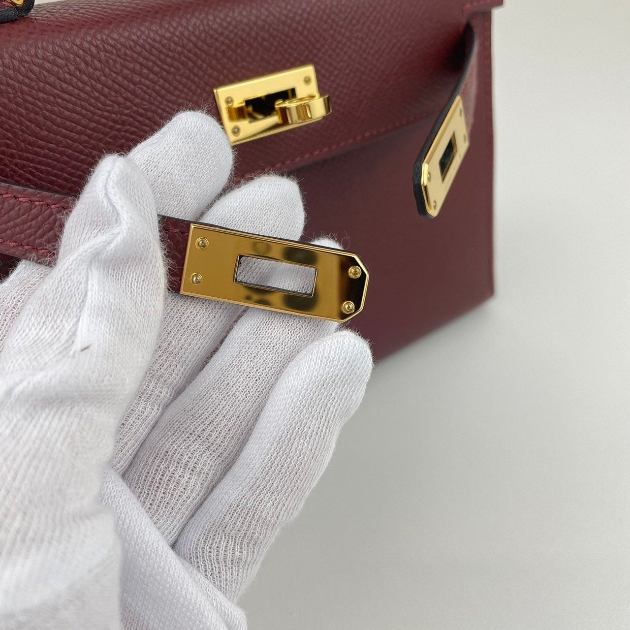 Mini kelly ミニケリー Rouge H ルージュアッシュ GHW ゴールド金具 Stamp-W W刻印 Epsom エプソン