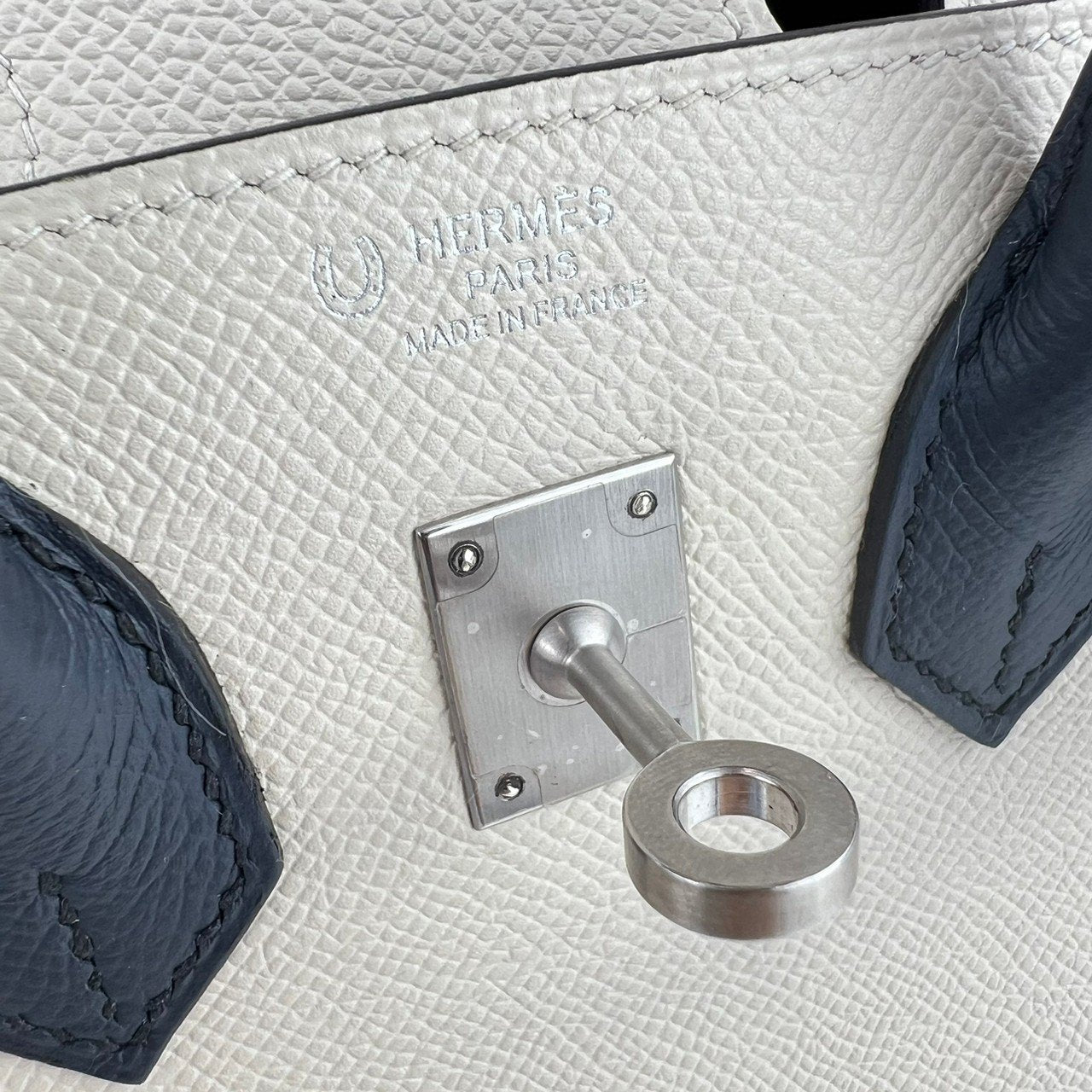 Birkin25 バーキン25 Craie/Black クレ/ブラック Togo トゴ PHW シルバー金具 D刻