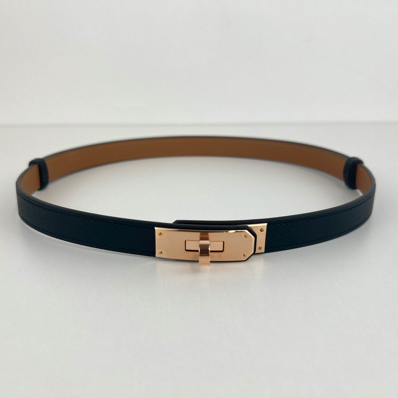 Belt kelly 18 ケリー ベルト18 Black ブラック RGHW ピンクゴールド金具 Epsom エプソン Stamp-W W刻印