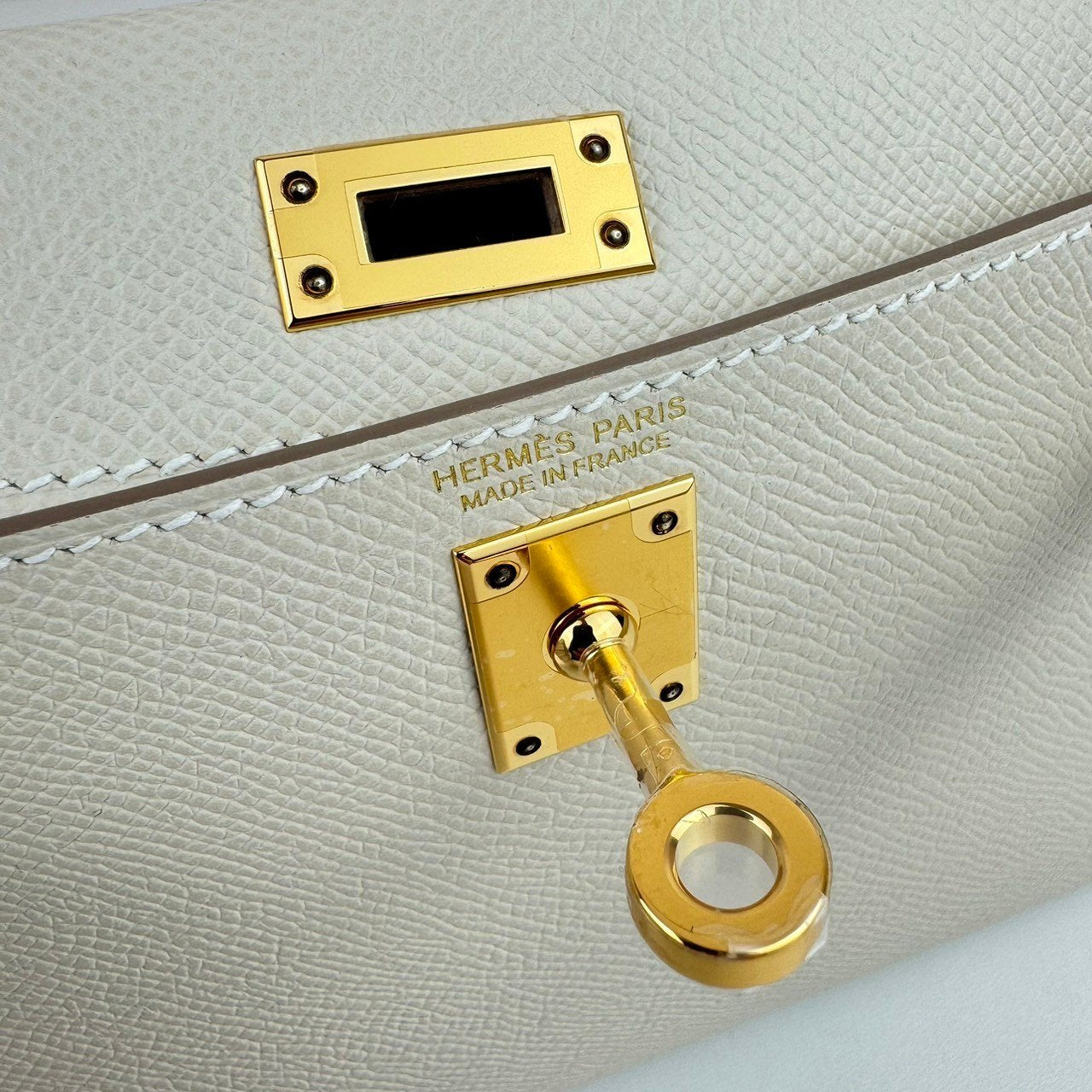 Mini kelly ミニケリー Craie クレ ゴールド金具 W刻 ハンドバッグ Epsom エプソン