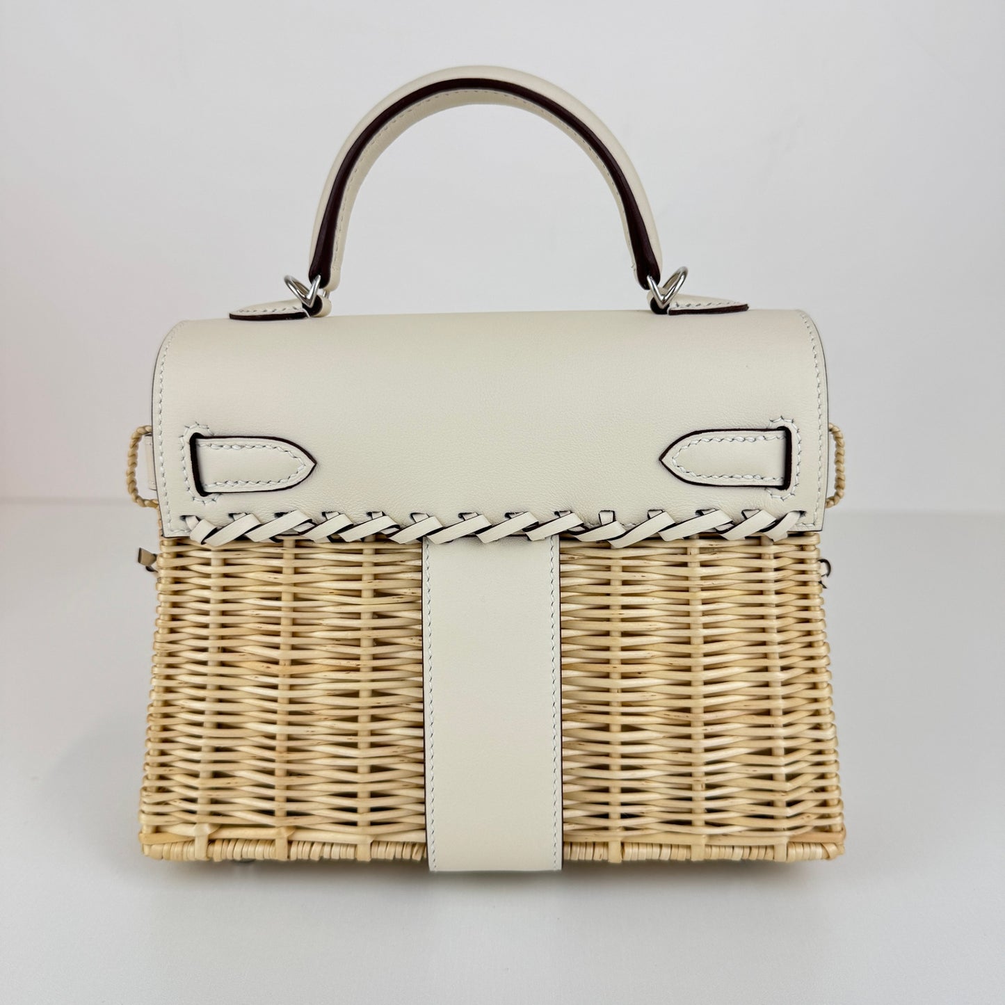Mini kelly picnic ミニケリーピクニック Nata ナタ Swift/Rattan スイフト/ラタン PHW シルバー金具 Stamp-W W刻印