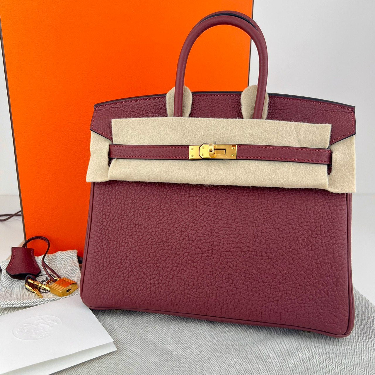 Birkin25 バーキン25 Rouge H ルージュアッシュ GHW ゴールド金具 W刻 Togo トゴ