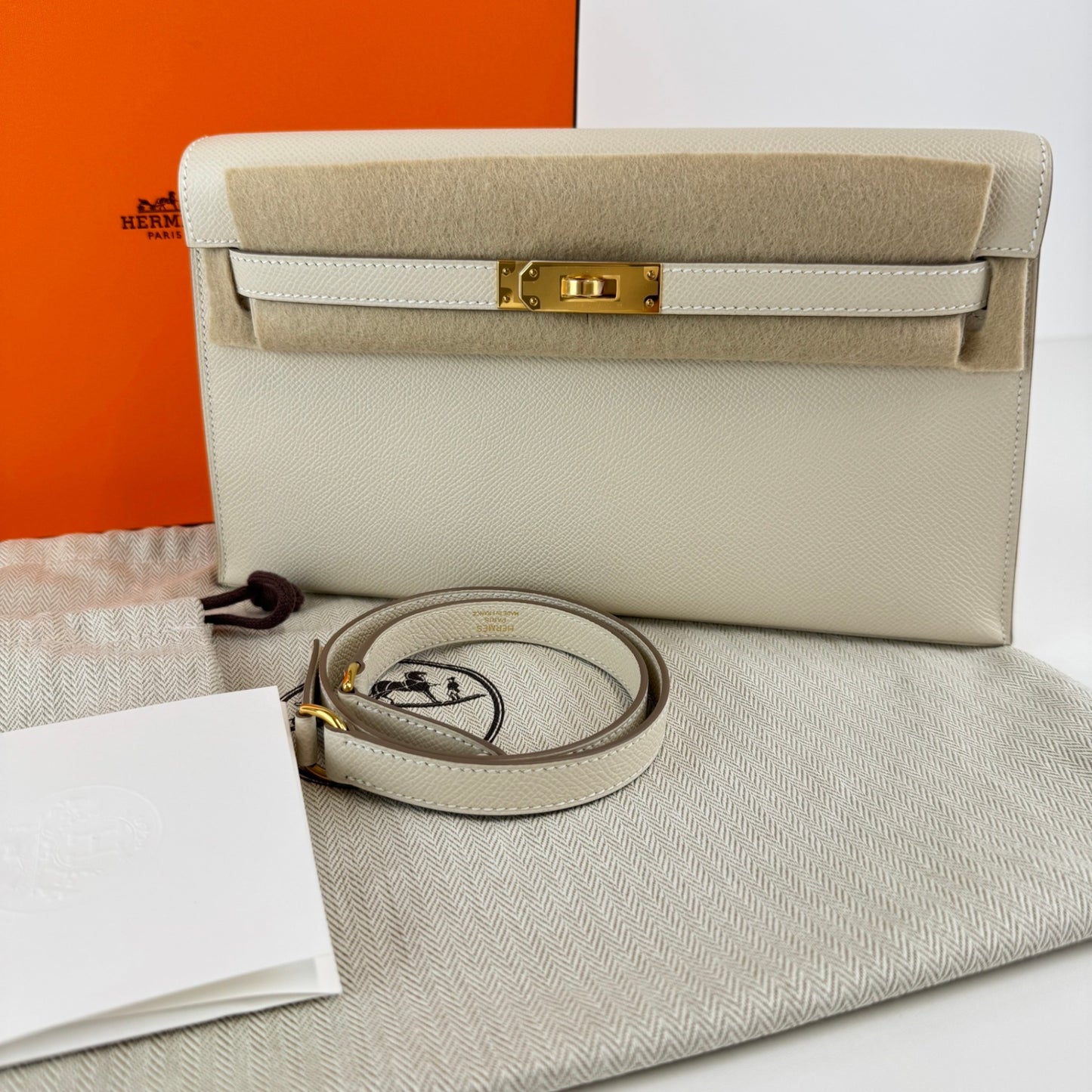 Kelly elan Craie クレ Epsom エプソン GHW ゴールド金具 Stamp-W W刻印