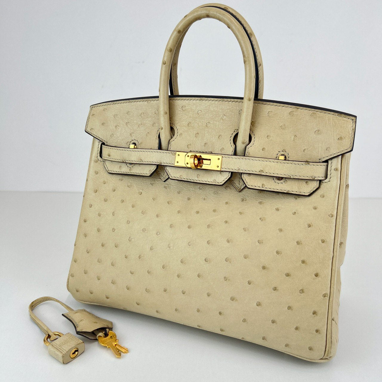 Hermès エルメス Birkin25 バーキン25 Stamp-Z Z刻印 Ostrich オーストリッチ Parchemin パルシュマン GHW ゴールド金具