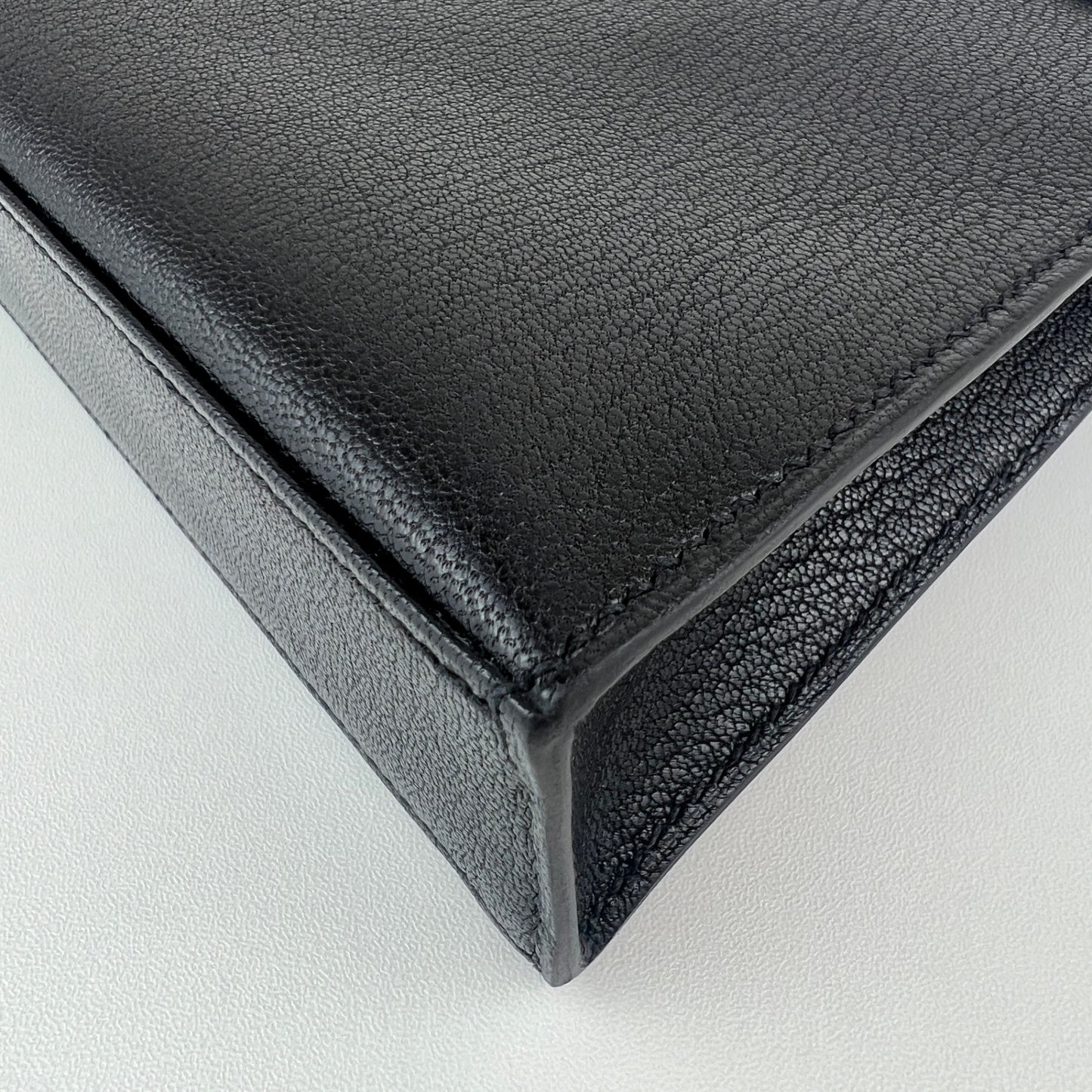 Kelly elan ケリーエラン Black ブラック Chevre シェーブル PHW シルバー金具 Stamp-B B刻印