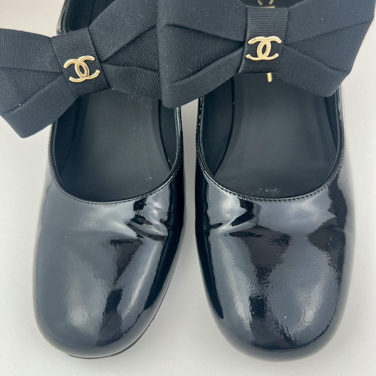 CHANEL シャネル メリージェーン パンプス ココマーク リボン G45356