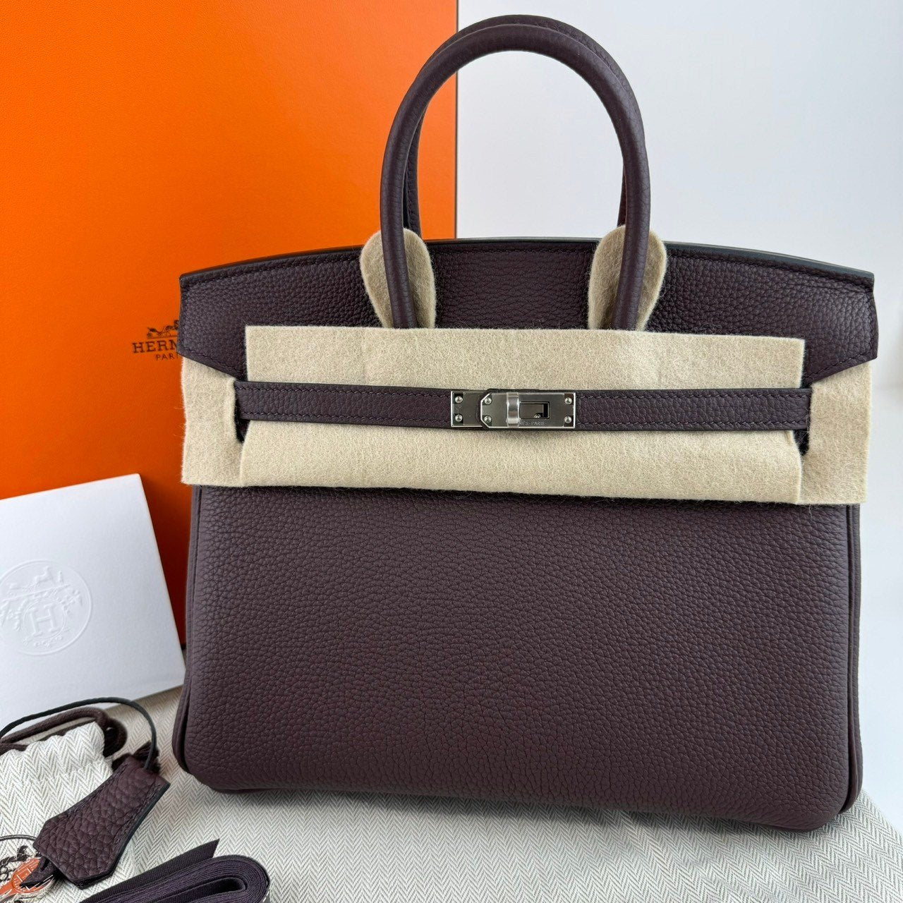 Birkin25 バーキン Rouge sellier ルージュセリエ Togo トゴ PHW シルバー金具 Stamp-W W刻印
