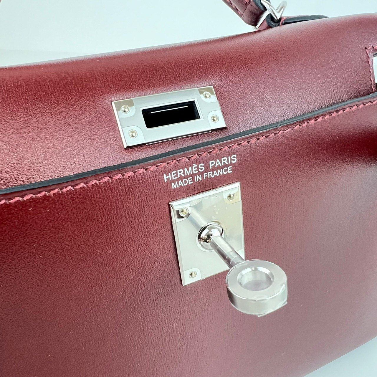 Mini kelly ミニケリー Rouge H ルージュアッシュ PHW シルバー金具 Box calf ボックスカーフ Stamp-W W刻印
