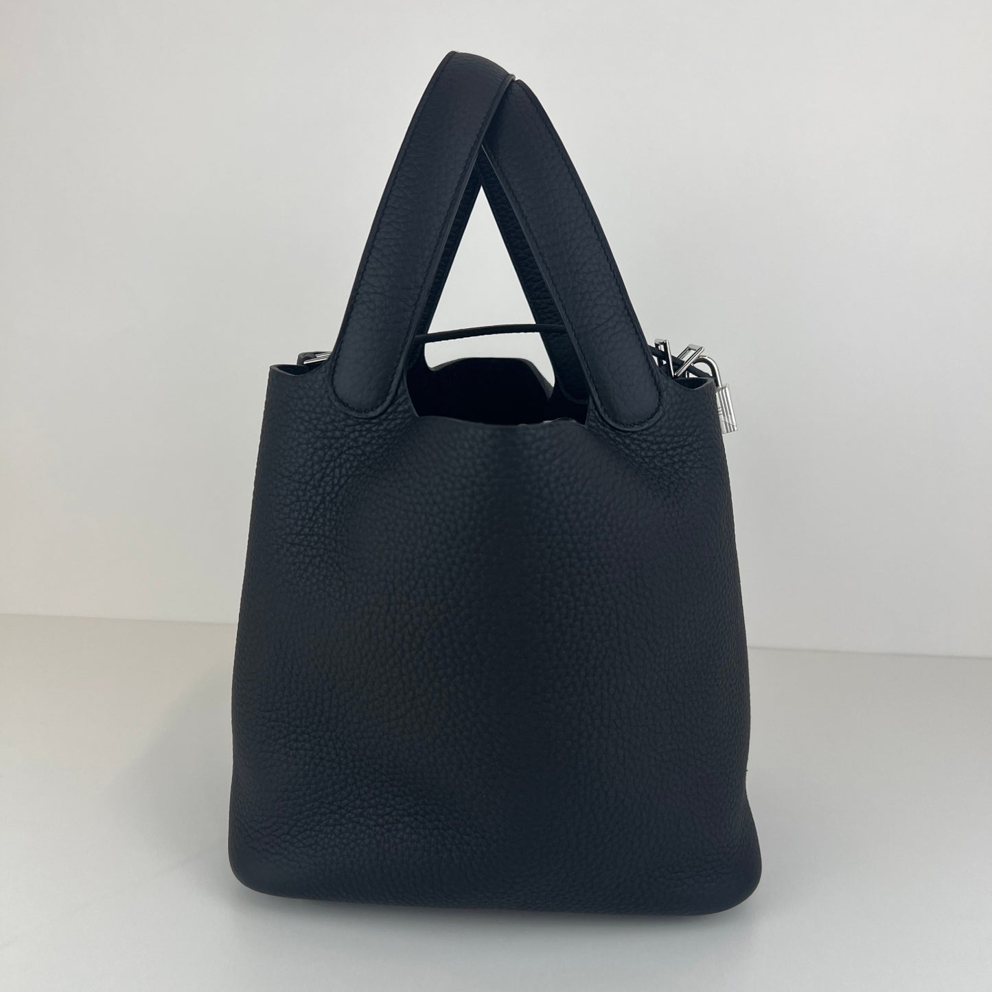 Picotin lock MM ピコタンロックMM Black ブラック Clemence クレマンス PHW シルバー金具 Stamp-K K刻印