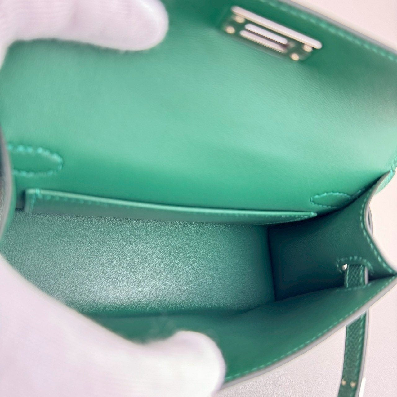 Mini kelly ミニケリー Stamp-W W刻印 Epaom エプソン Vert moyen ヴェールモワイヤン PHW シルバー金具
