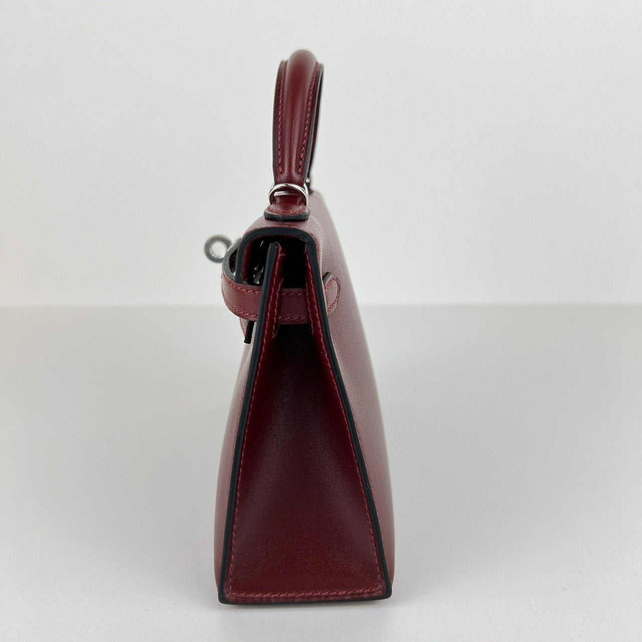 Mini kelly ミニケリー Rouge H ルージュアッシュ PHW シルバー金具 Box calf ボックスカーフ Stamp-W W刻印