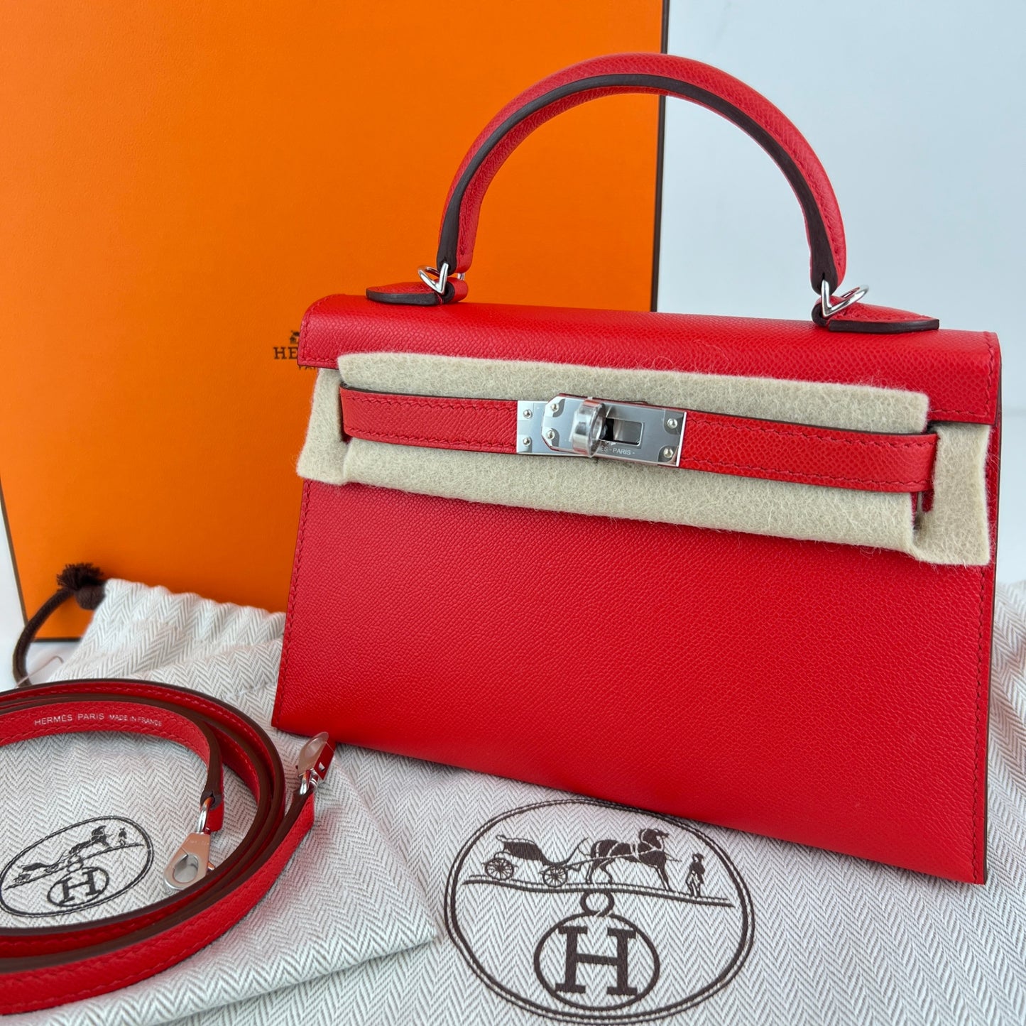 Mini kelly ミニケリー Stamp-K K刻印 Madame マダム Rouge de coeur ルージュデクール PHW シルバー金具 2WAYバッグ ショルダーバッグ ハンドバッグ