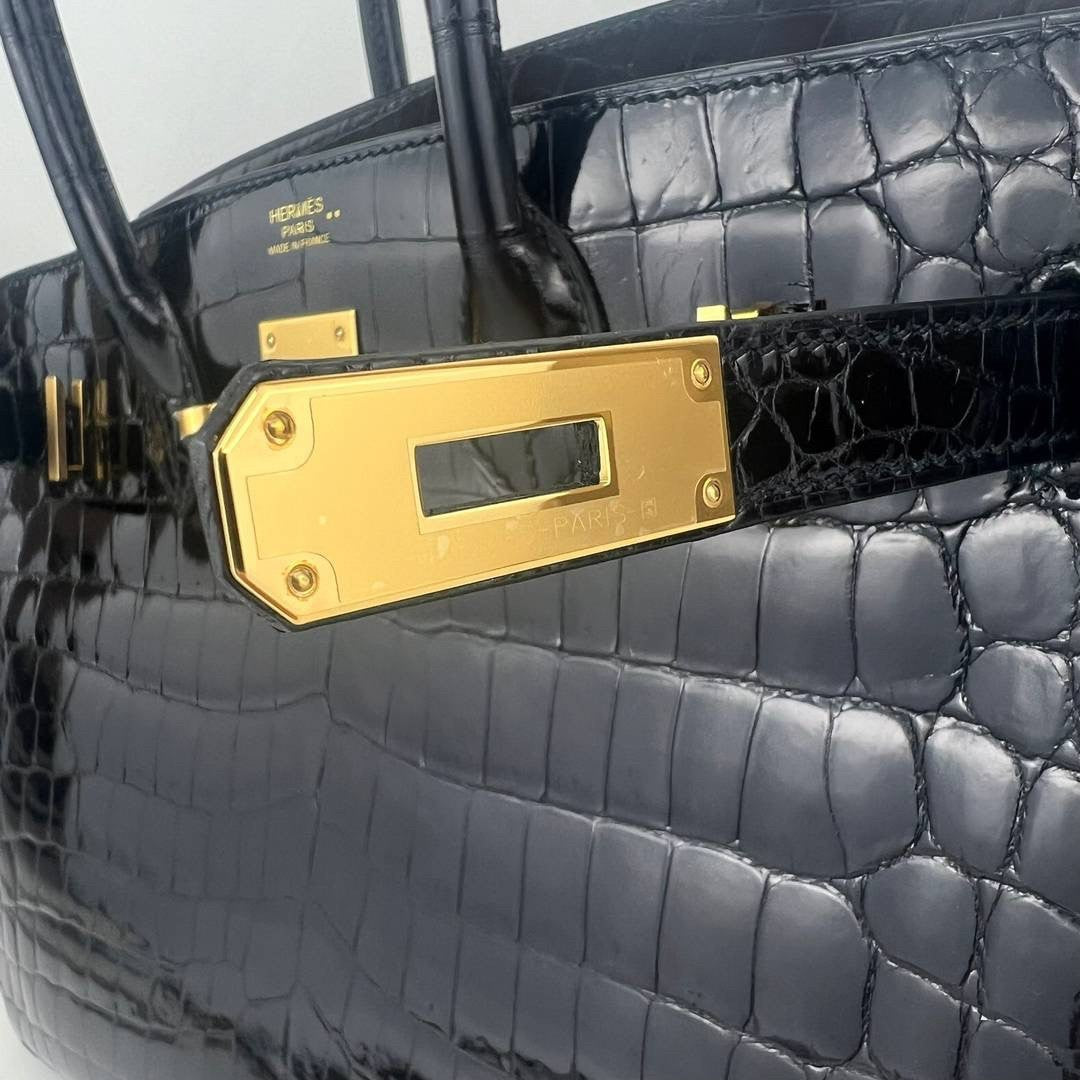Birkin30 バーキン30 Black ブラック GHW ゴールド金具 Shiny crocodile シャイニークロコダイル Stamp-Y Y刻印