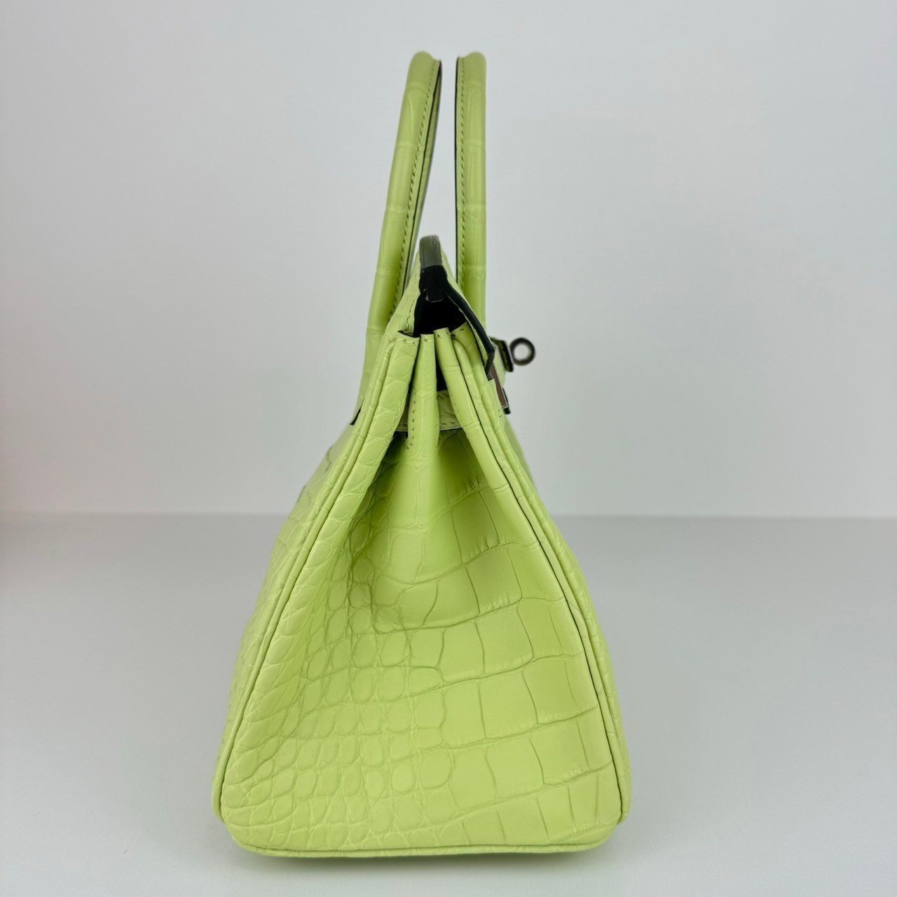 Birkin25 バーキン25 Jaune bourgeon ジョーヌブルジョン Alligatorアリゲーター PHW シルバー金具 Stamp-U U刻印