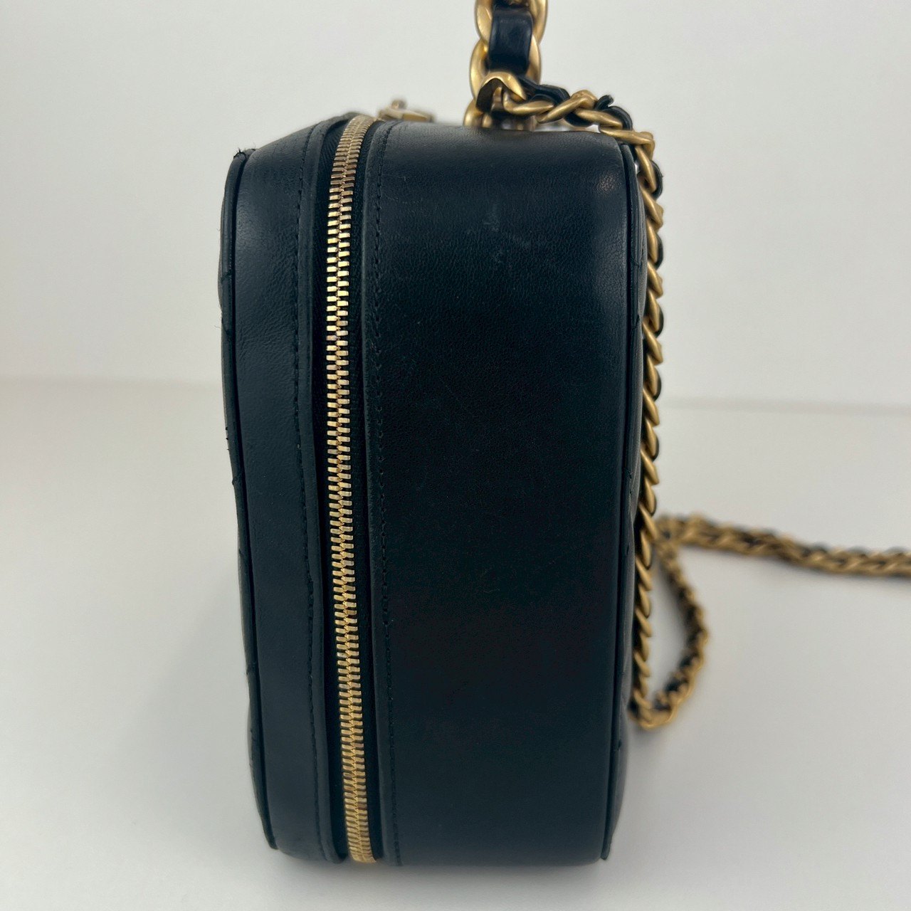 CHANEL シャネル ココマーク マトラッセ ヴァニティ トップハンドル チェーンショルダーバッグ Black ブラック GHW ゴールド金具 AS3319 ICチップ