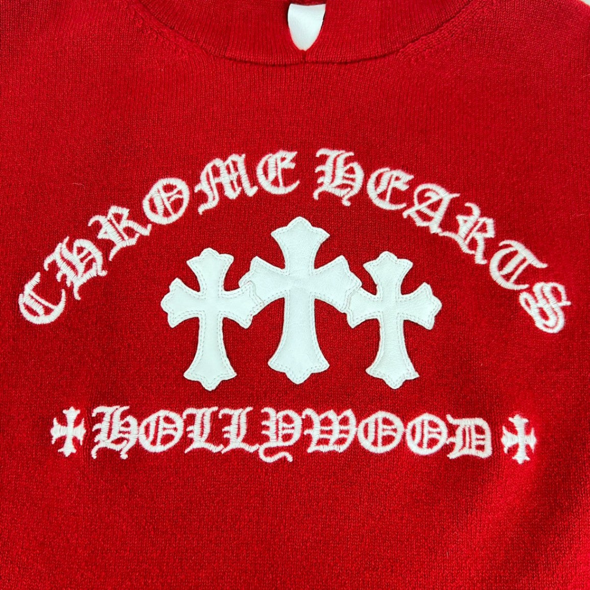 Chrome Hearts クロムハーツ パーカー レッド ホワイトロゴ メンズ XL