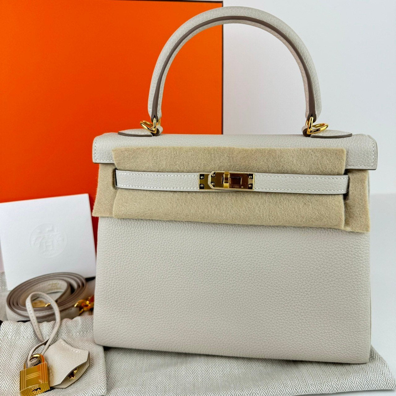 Kelly25 ケリー25 Craie クレ Togo トゴ GHW ゴールド金具 Stamp-W W刻印