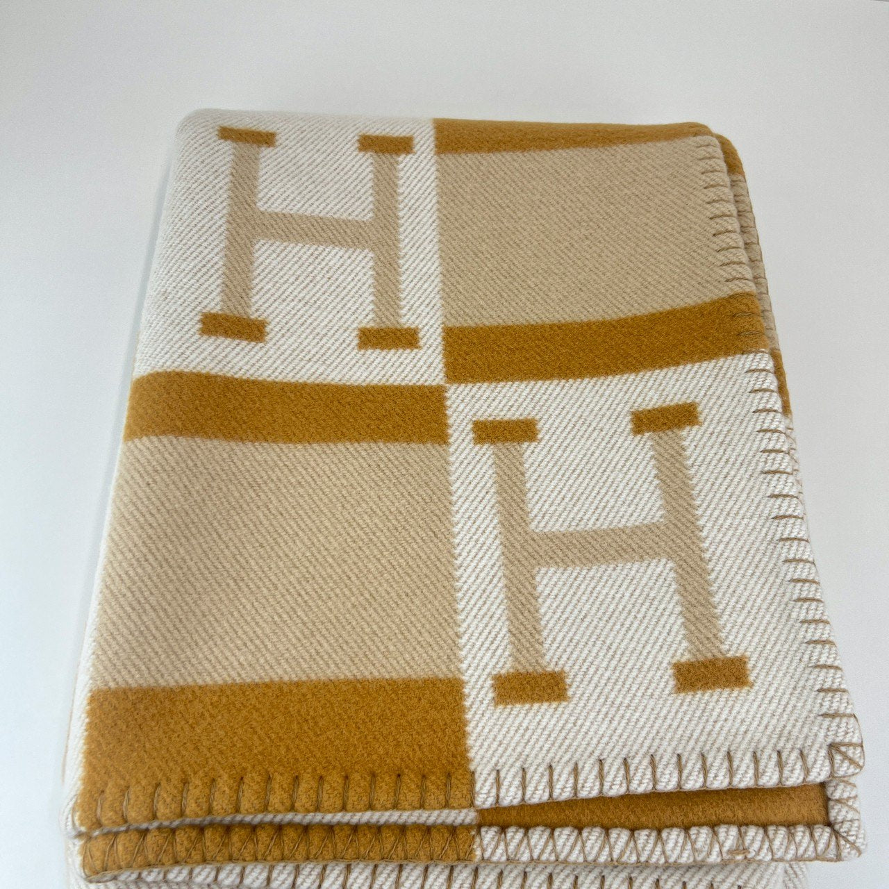 Plaid jacquard avalon bayadere プレード ジャカード ブレ カシミア ブランケット