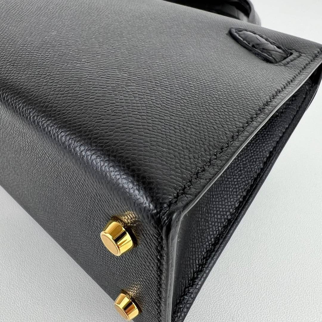 Mini kelly touch ミニケリー タッチ Black ブラック Madame マダム/Alligatorアリゲーター GHW ゴールド金具 Stamp-B B刻印