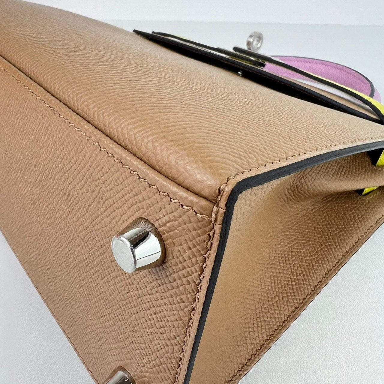 Kelly25 Toricolor ケリー25トリコロール Chai/Mauve sylvester/Lime チャイ/モーヴシルベストル/ライム PHW シルバー金具 Epsom エプソン Stamp-U U刻印