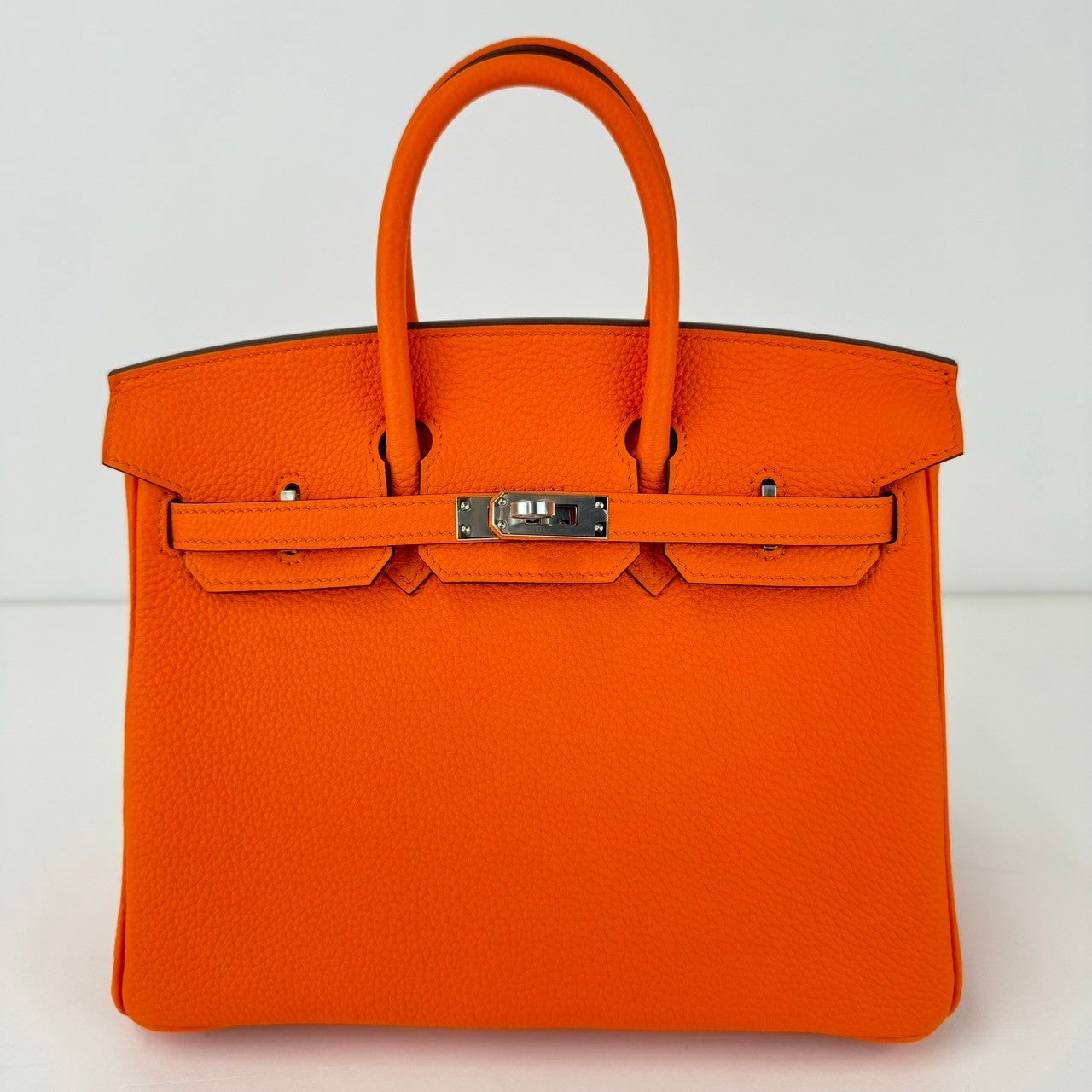 Birkin25 バーキン25 Orange minimum オレンジミニマム PHW シルバー金具 Togo トゴ Stamp-B B刻印