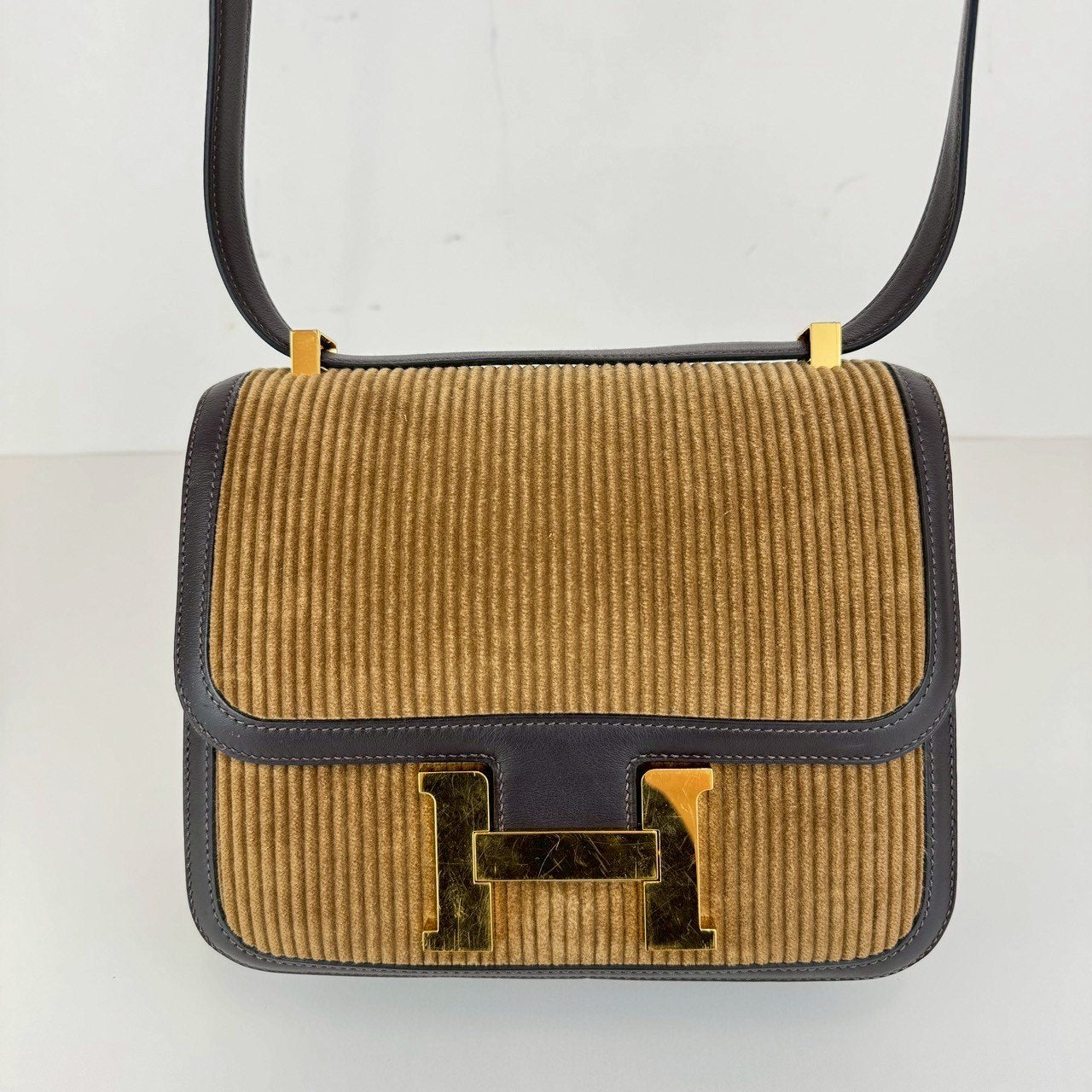 Constance 24 コンスタンス24 Corduroy/Swift コーデュロイ/スウィフト Tabac camel タバックキャメル GHW ゴールド金具 Stamp-D D刻印