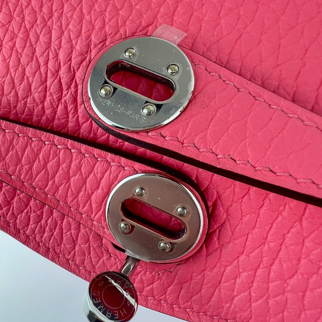 Hermès エルメス Lindy mini リンディミニ Stamp-W W刻印 Taurillon Clemence トリオンクレマンス Rose azalee ローズアザレ PHW シルバー金具