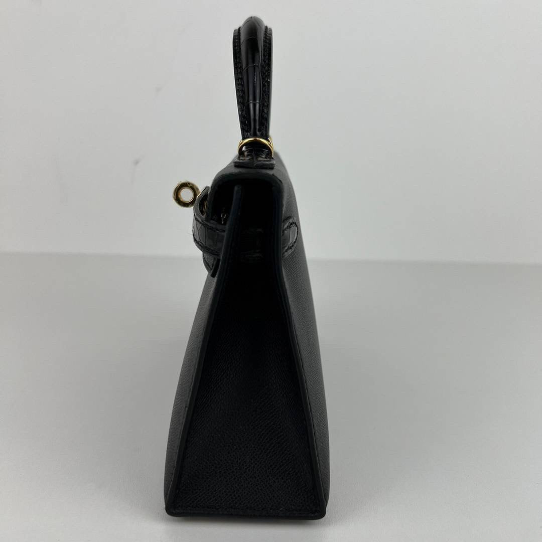 Mini kelly touch ミニケリー タッチ Black ブラック Madame マダム/Alligatorアリゲーター GHW ゴールド金具 Stamp-B B刻印