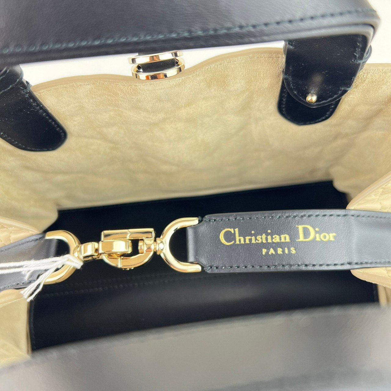 新品未使用 Christian dior ディオール Dior Toujours バッグ スモール Beige/Black ベージュ/ブラック GHW ゴールド金具 Calf レディースバッグ ハンドバッグ