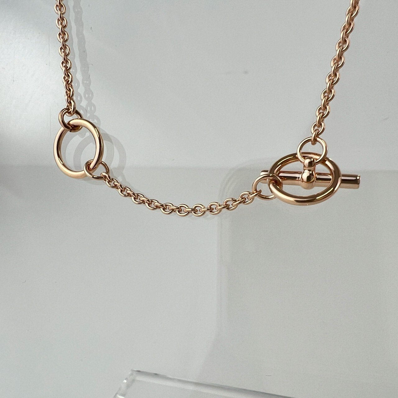 Hermès エルメス Mini Maillon pendant ミニ マイヨン ペンダント メタル Marron grace / Rosegold :マロングラッセ / ローズゴールド